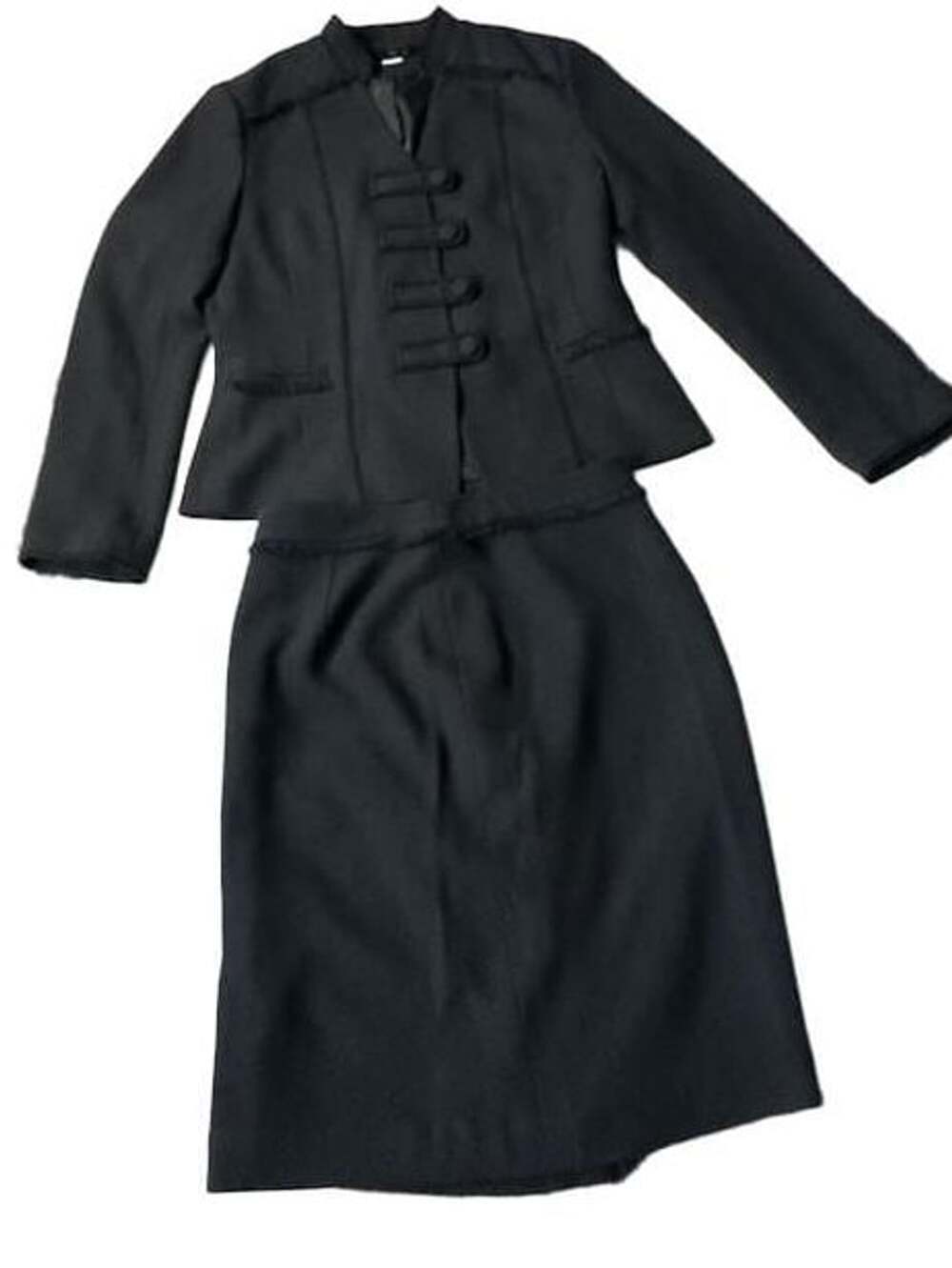 Therapy Skirt Suit Set Size 8 Black Button Front Jacket Pencil Skirt